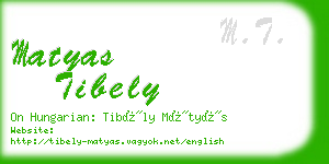 matyas tibely business card